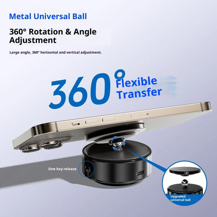 360 Degree Adjustable Magnetic Phone Holder Suction Cup Mount Car Dashboard Cellphone Stand - Black - 4