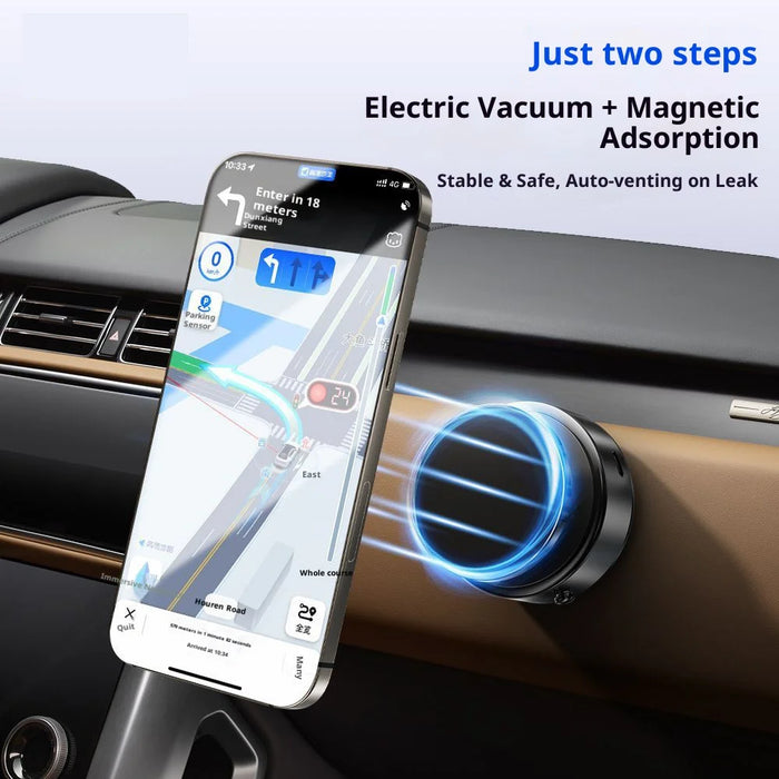 360 Degree Adjustable Magnetic Phone Holder Suction Cup Mount Car Dashboard Cellphone Stand - Black - 6