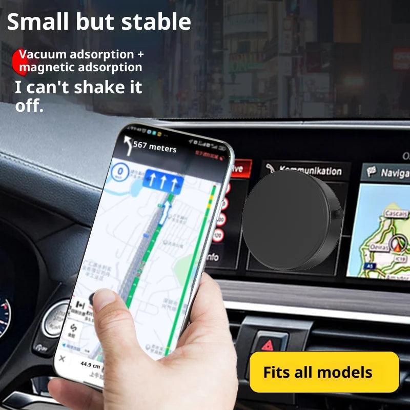 Car Phone Mount Strong Suction Cup Magnetic 360° Rotatable Dashboard Phone Holder for Smartphones - Black - 5
