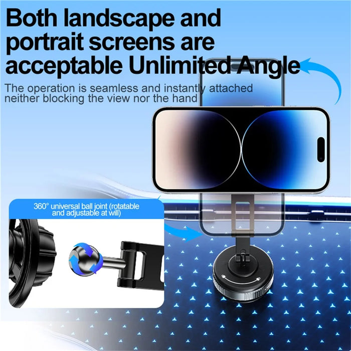JY25-8 Suction Cup Magnetic Car Phone Mount Dashboard Stand Holder Strong Vacuum Adhesion for Navigation - 6