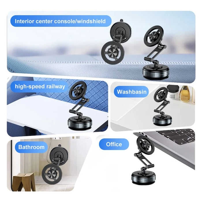 JY25-8 Suction Cup Magnetic Car Phone Mount Dashboard Stand Holder Strong Vacuum Adhesion for Navigation - 7