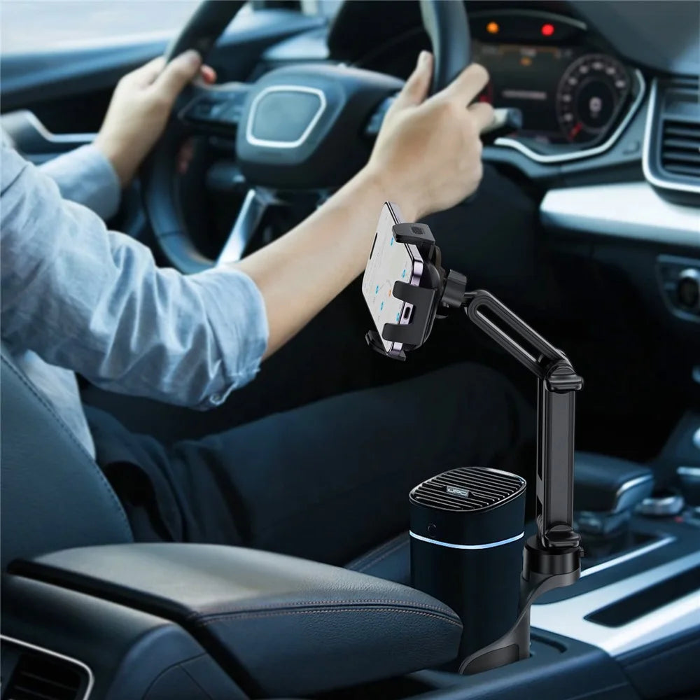 ACEFAST D63 Car Cup Holder Adjustable Angle  /  Length Car Phone Mount Anti-Slip Compatible with 4.7-6.9 inch Phones - Black - 7