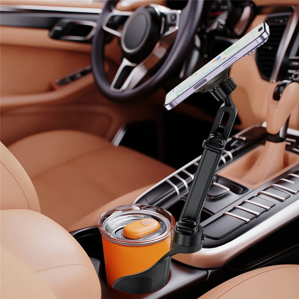 ACEFAST D62 Car Cup Holder Adjustable Angle  /  Length Magnetic Car Phone Stand for 4.7-6.9 inch Phones - Black - 6