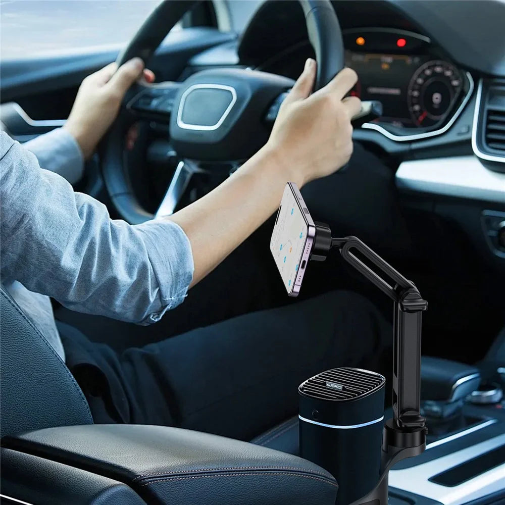 ACEFAST D62 Car Cup Holder Adjustable Angle  /  Length Magnetic Car Phone Stand for 4.7-6.9 inch Phones - Black - 7