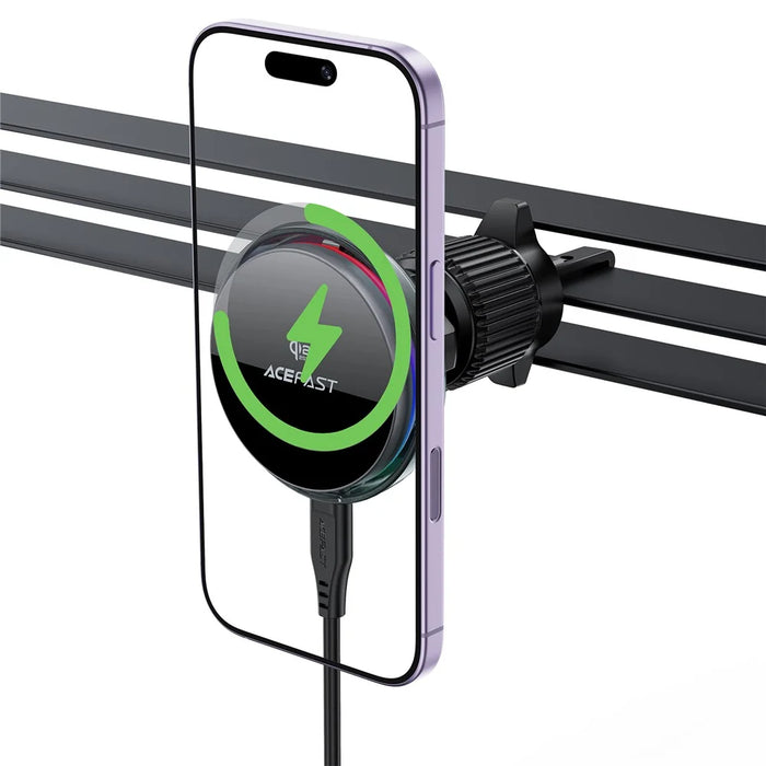 ACEFAST D61 QI2 25W Magnetic Wireless Charging Car Mount Adjustable Car Charging Holder with Cooling Fan - Tarnish - 5