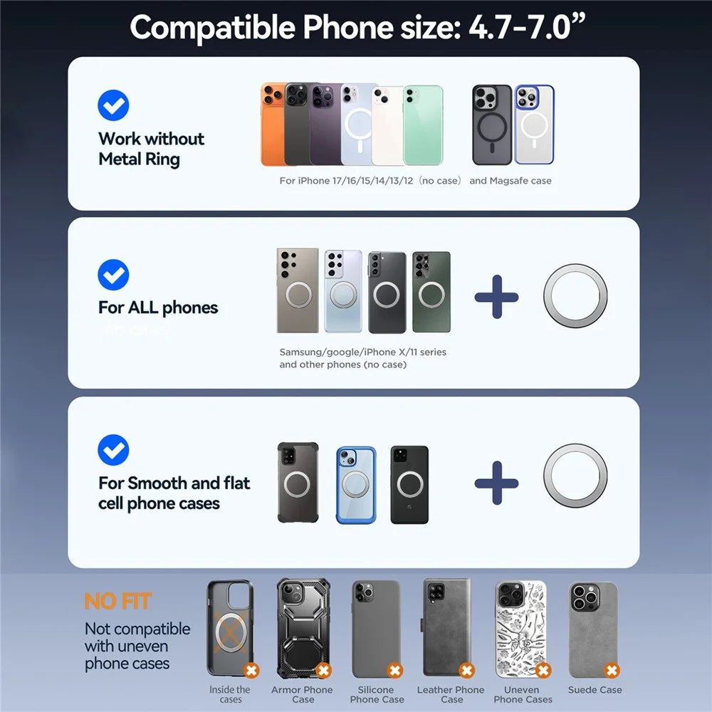 JOYROOM JR-ZS345 Car Air Vent Magnetic Phone Mount Holder 360 Degree Rotation Phone Stand - 7