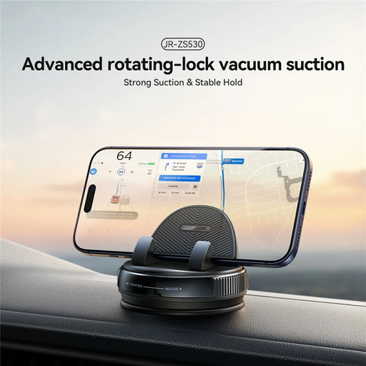 JOYROOM JR-ZS530 Car Phone Mount Holder Rotary Lock Nano Suction Cup Cellphone Stand - 2