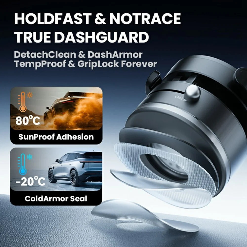 HONNOBE A9 Pro Clip Arm Foldable Vacuum Magnetic Car Phone Mount 360° Rotation Phone Holder - Black - 5