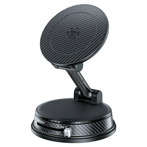 HONNOBE A15 2 in 1 Car Aromatherapy Phone Mount 360° Rotation Vacuum Magnetic Holder with Silicone Suction Cup - Black - 1