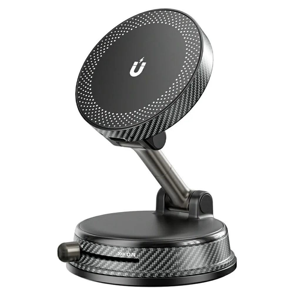 HONNOBE A14 Magnetic Wireless Charging Phone Mount Vacuum Suction 15W Fast Charger Phone Stand For Dashboard Windshield - Black - 1