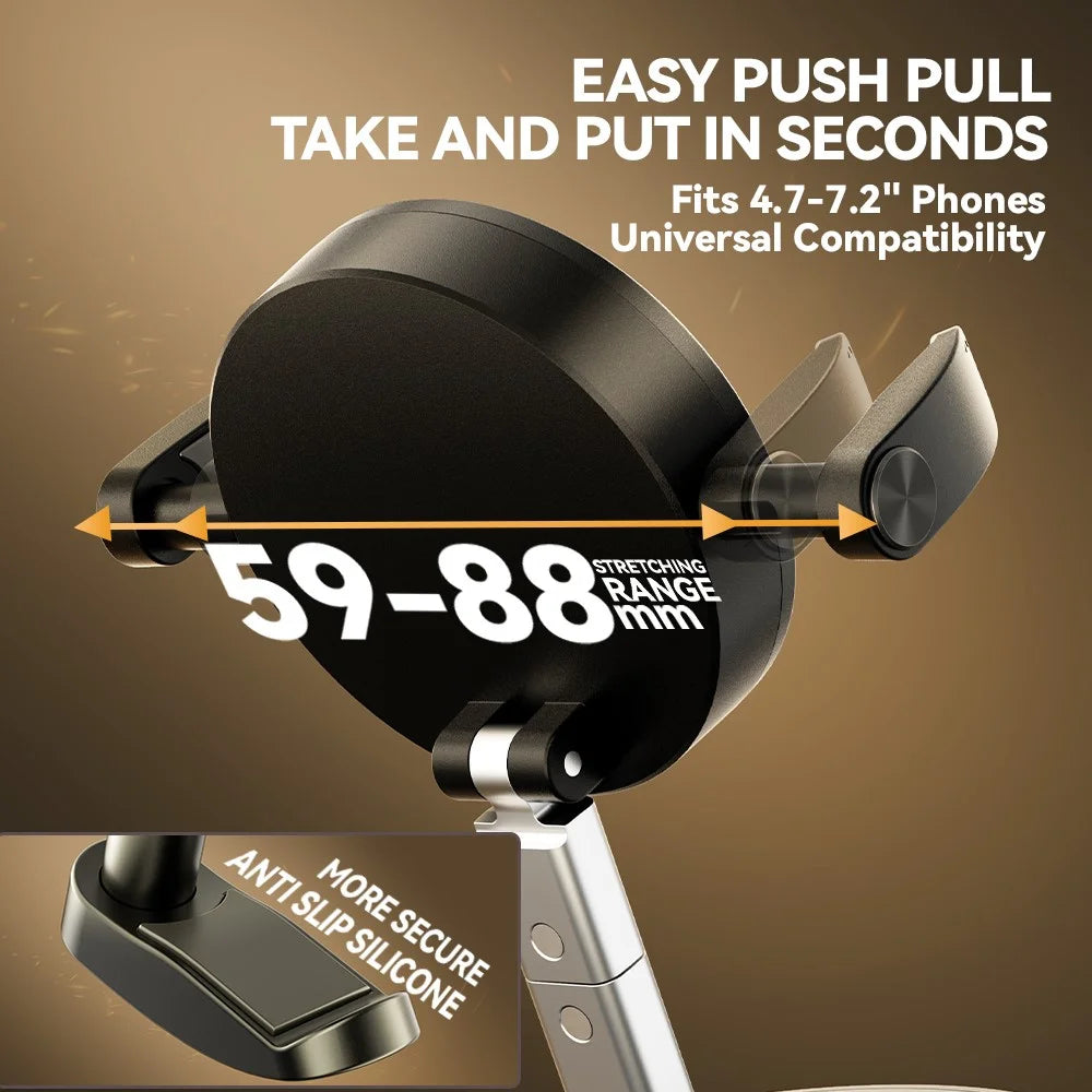 A9 360° Rotation Vacuum Magnetic Phone Holder Clip Arm Foldable Car Mount with Suction Cup (No Glue) - Black - 7