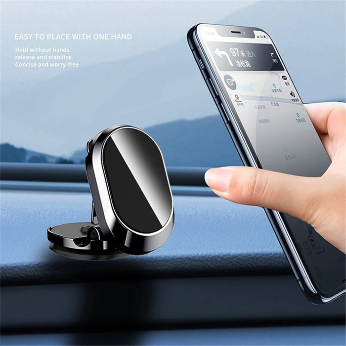 360 Degree Rotating Magnetic Car Dashboard Mobile Phone Holder Folding Cellphone Bracket - Silver - 3