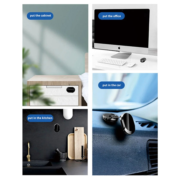 360 Degree Rotating Magnetic Car Dashboard Mobile Phone Holder Folding Cellphone Bracket - Silver - 5