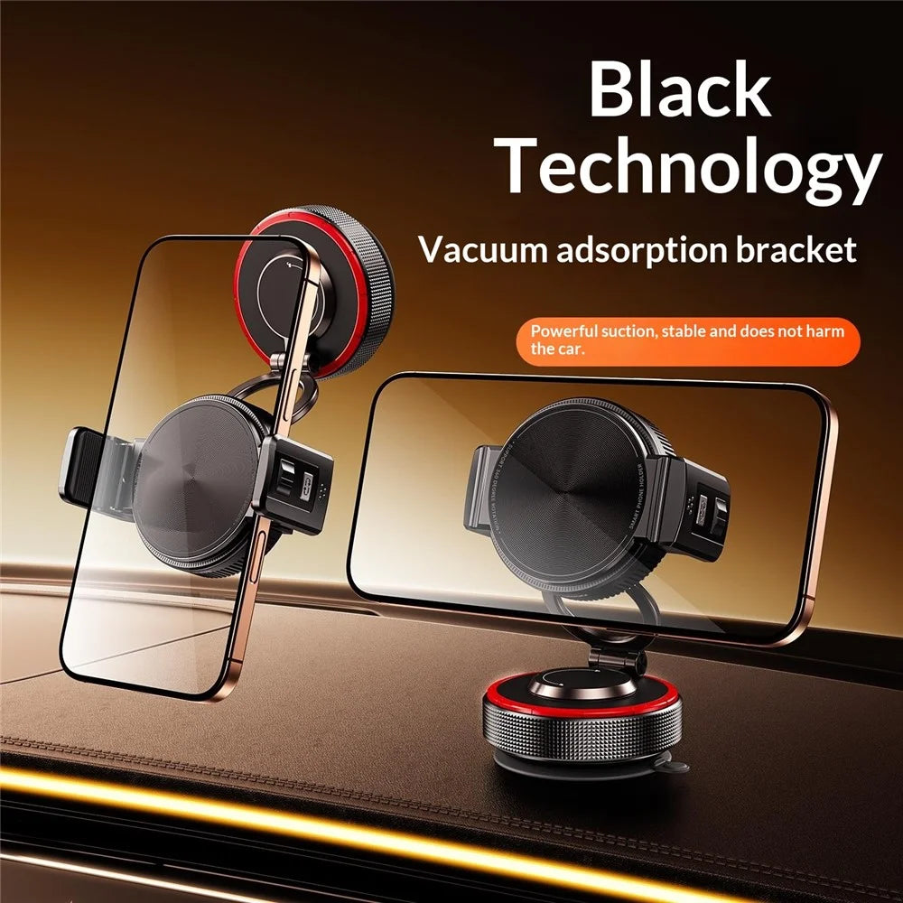 K33A Magnetic Car Phone Mount Holder Strong Vacuum Suction Cup Dashboard Windshield Universal for Navigation - Black - 3