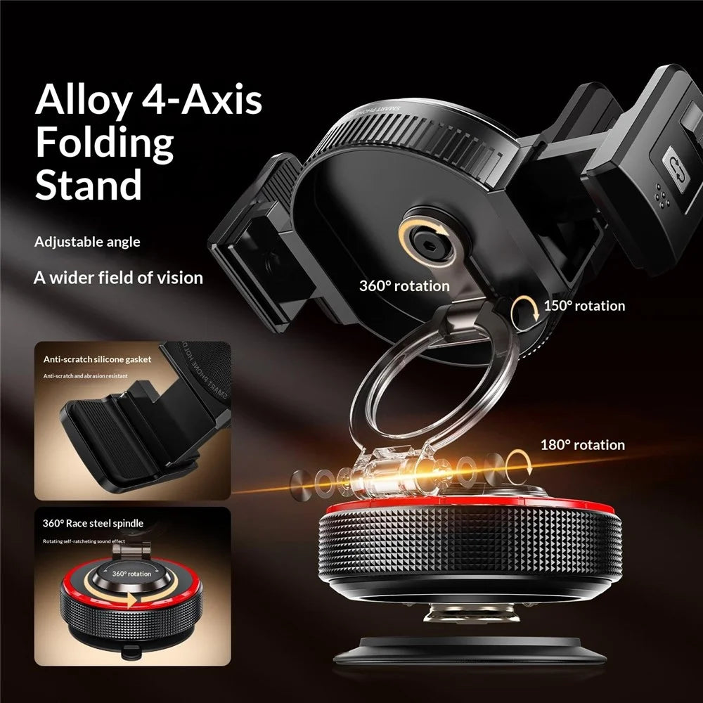 K33A Magnetic Car Phone Mount Holder Strong Vacuum Suction Cup Dashboard Windshield Universal for Navigation - Black - 7