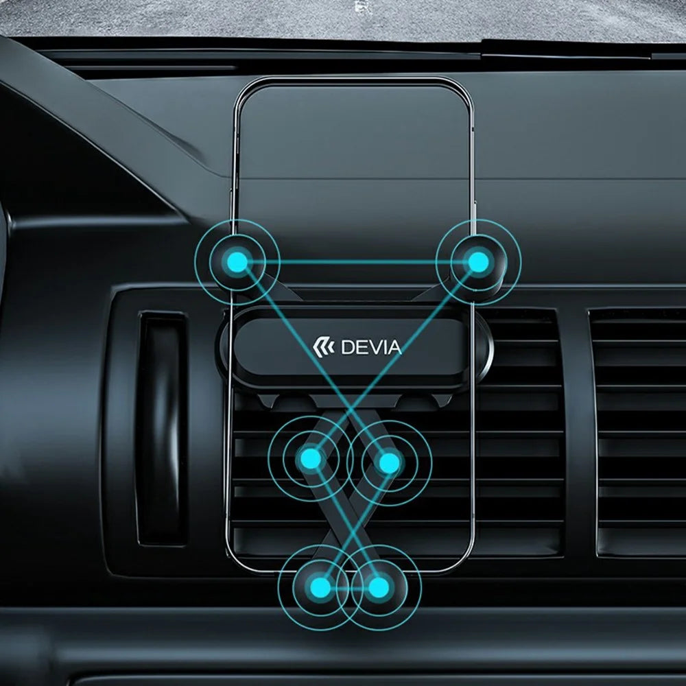 DEVIA ES071 Kintone Series Gravity Car Phone Holder Air Vent Mount Smartphone Stand - Black - 4