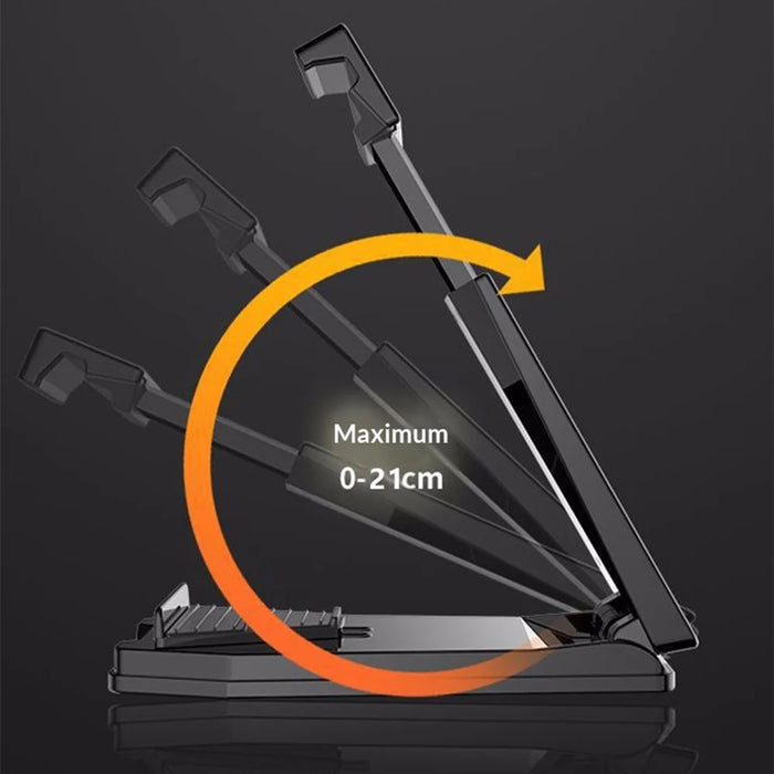 HS290 Stretchable Phone Holder for Car Dashboard Carbon Fiber Texture PU Leather Tablet Bracket - Black - 5