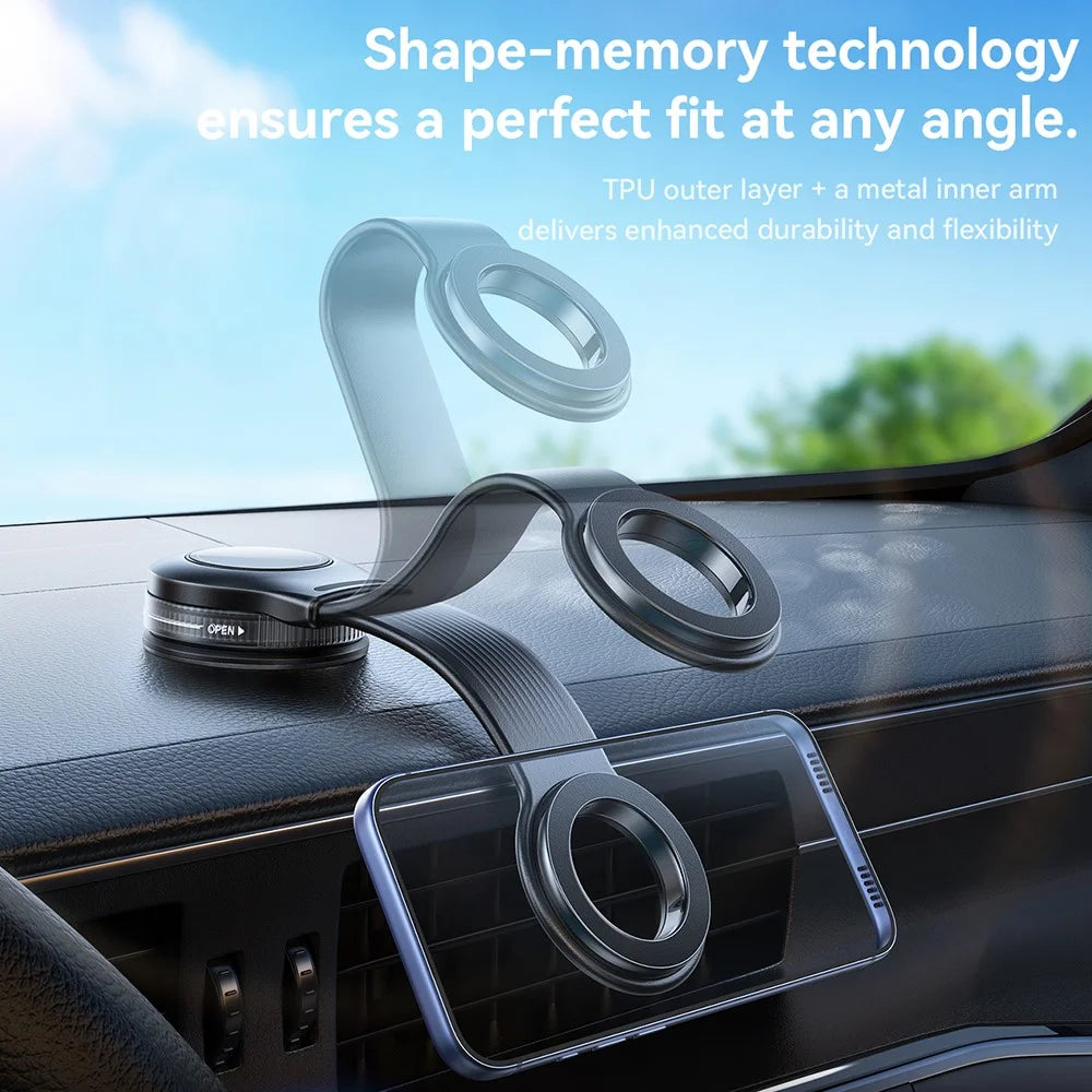 JOYROOM JR-ZS518 Bendable Magnetic Phone Holder Flexible Arm Car Phone Mount for Dashboard Windshield - Black - 2