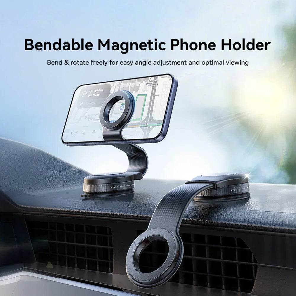 JOYROOM JR-ZS518 Bendable Magnetic Phone Holder Flexible Arm Car Phone Mount for Dashboard Windshield - Black - 3