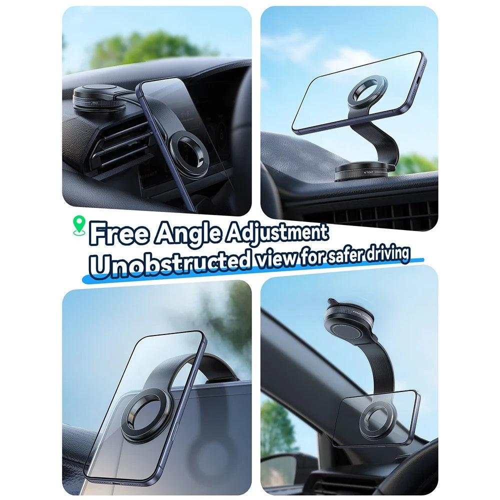 JOYROOM JR-ZS518 Bendable Magnetic Phone Holder Flexible Arm Car Phone Mount for Dashboard Windshield - Black - 5