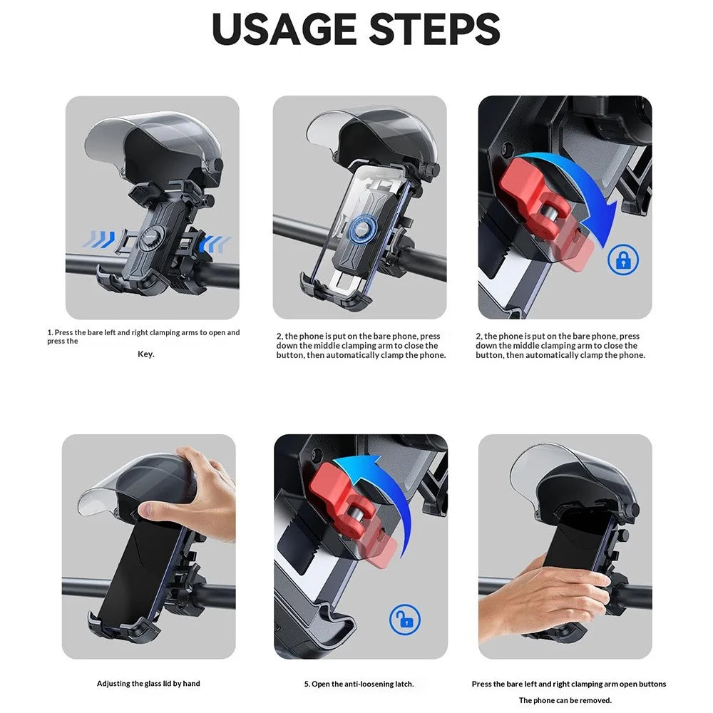JOYROOM JR-ZS526 Bike Phone Holder Mount with Sunshade Helmet Hands-free Phone Mount for Electric Bicycle / Motorcycle - 7