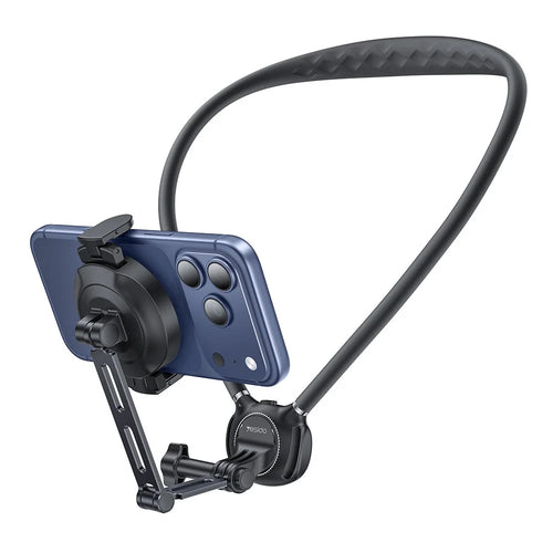 YESIDO C232 Magnetic Neck Phone Holder for iPhone / GoPro Action Camera Hands-free Mount Stand - Black - 1