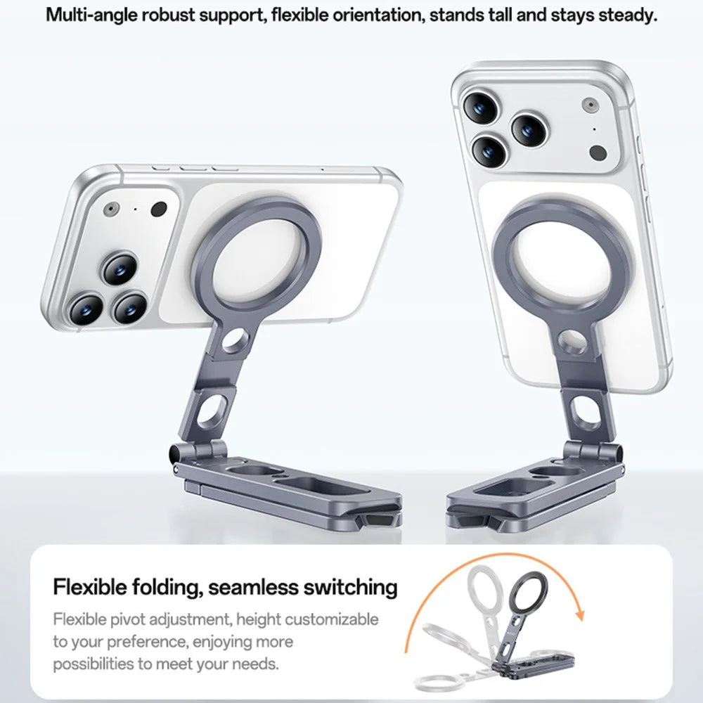 YESIDO C231 Folding Tripod Stand Aluminum Alloy Portable Magnetic Phone Desktop Support Selfie Stick - Tarnish - 2