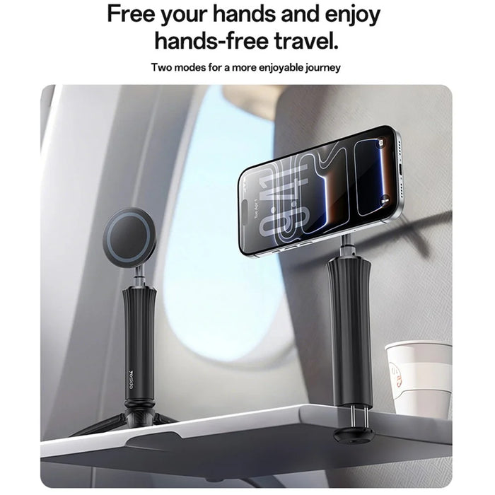 YESIDO C233 Magnetic Phone Tripod Telescopic Clip-on Desktop Holder Stand for Selfie Live Streaming - Black - 6