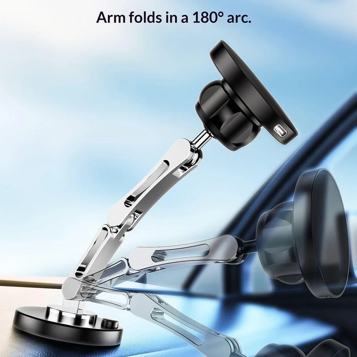 QH-AKD145 Magnetic Car Phone Mount 360 Degree Rotatable Foldable Dashboard Cellphone Stand with Adhesive Base - 6