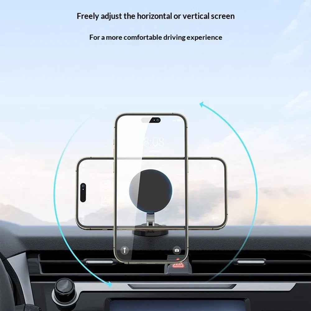 QH-AKD168 Magnetic Wireless Charger Car Phone Mount 15W Fast Charging Dashboard Cellphone Stand with Adhesive Base - Black - 5