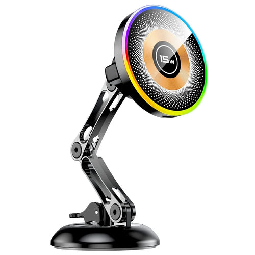 AKD255 15W Wireless Charging Car Mount Magnetic Phone Holder Stand for Dashboard Windshield - Black - 1