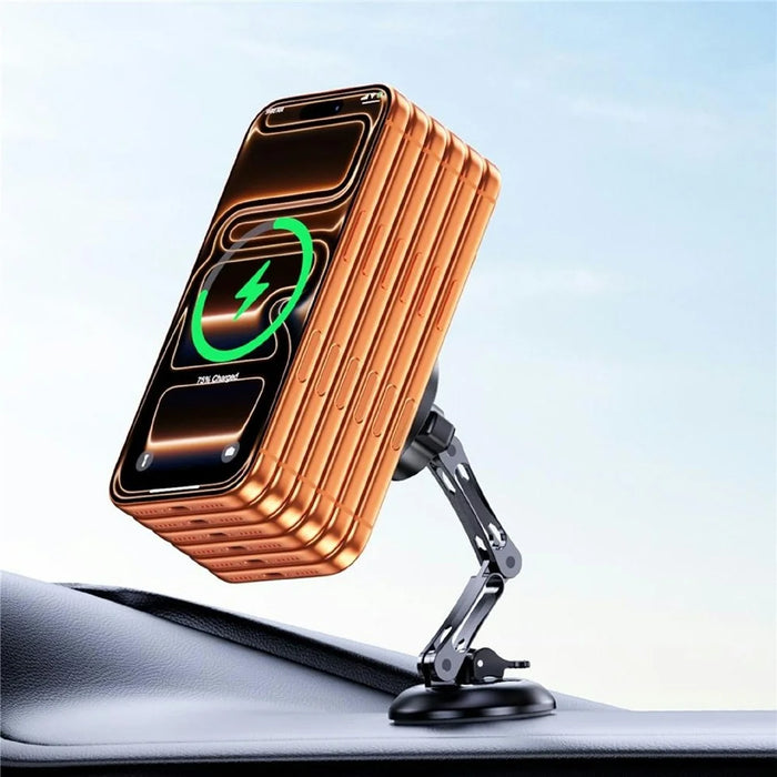 AKD255 15W Wireless Charging Car Mount Magnetic Phone Holder Stand for Dashboard Windshield - Black - 6