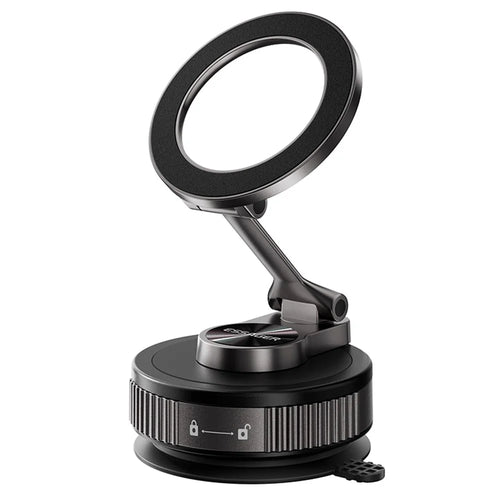 ESSAGER Vacuum Quad-Axle Folding Magnetic Mount N52 Strong Magnet 1080° Adjustable Phone Holder for Car Dashboard - 1