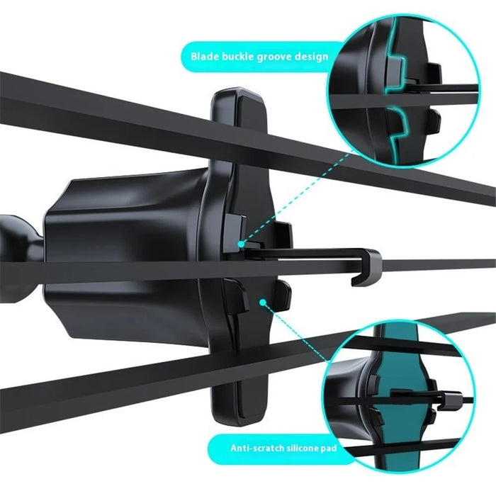 A193+X158 Universal 360 Degrees Rotatable Metal Hook Type Car Air Outlet Mobile Phone Holder Bracket - 7