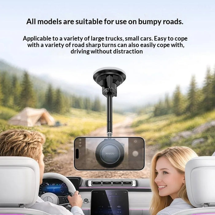 YESIDO C282 Compatible with MagSafe Long Rod Magnetic Phone Stand Mount 360° Adjustable Suction Cup Dashboard Car Holder for Navigation Recording - 3