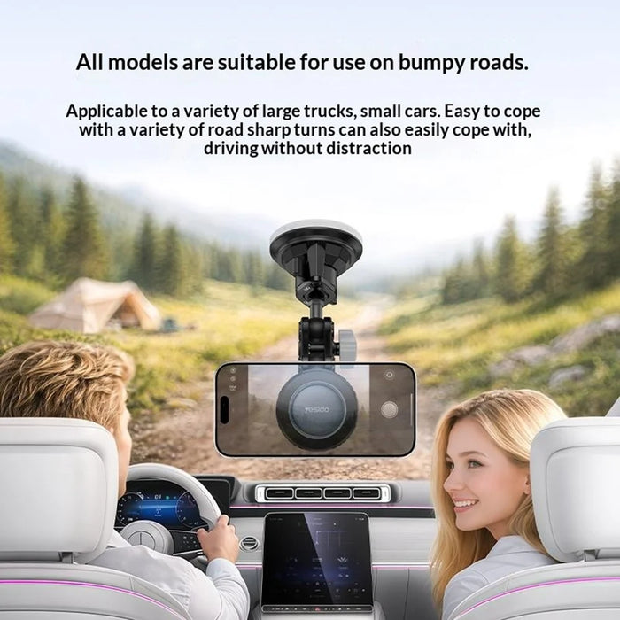 YESIDO C281 Compatible with Magsafe Car Mount Phone Holder Dashboard 360° Adjustable Magnetic Suction Cup Phone Stand for Smartphone - 3