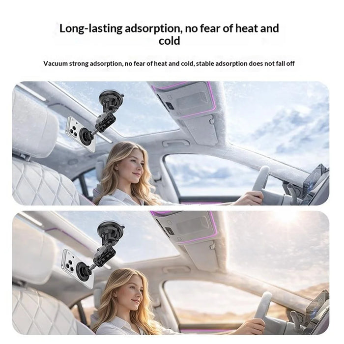 YESIDO C281 Compatible with Magsafe Car Mount Phone Holder Dashboard 360° Adjustable Magnetic Suction Cup Phone Stand for Smartphone - 4