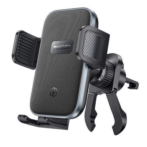YESIDO C318 15W Qi Car Wireless Charger Mount 360 Degrees Rotation Air Vent Clip-on Phone Holder for 5.4-7.2 Inch - Black - 1