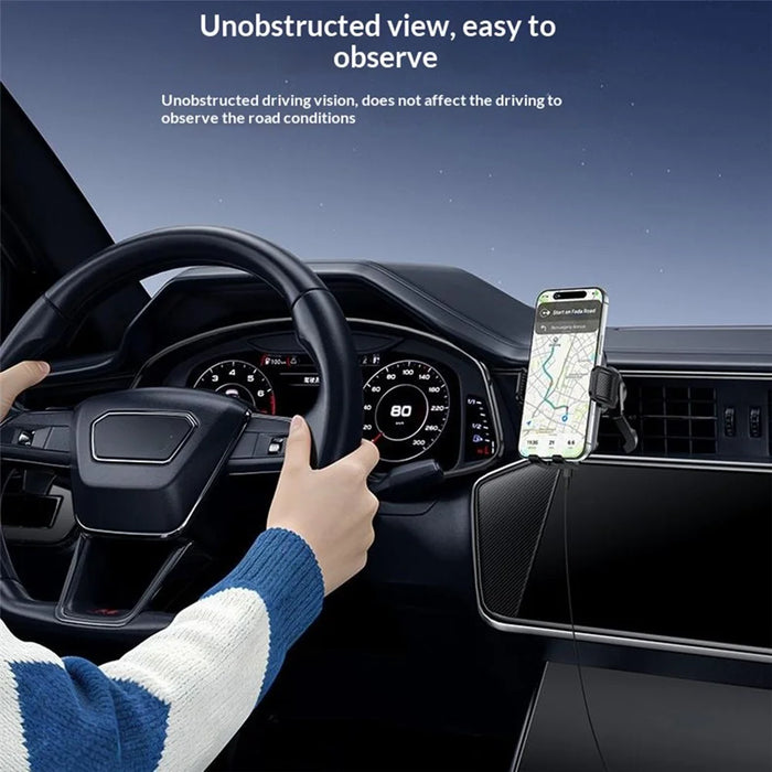 YESIDO C318 15W Qi Car Wireless Charger Mount 360 Degrees Rotation Air Vent Clip-on Phone Holder for 5.4-7.2 Inch - Black - 6