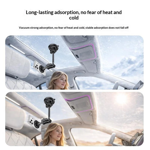 YESIDO C323 15W Wireless Charging Long Arm Magnetic Phone Holder with Suction Cup Base for Car Dashboard Windshield - Black - 2