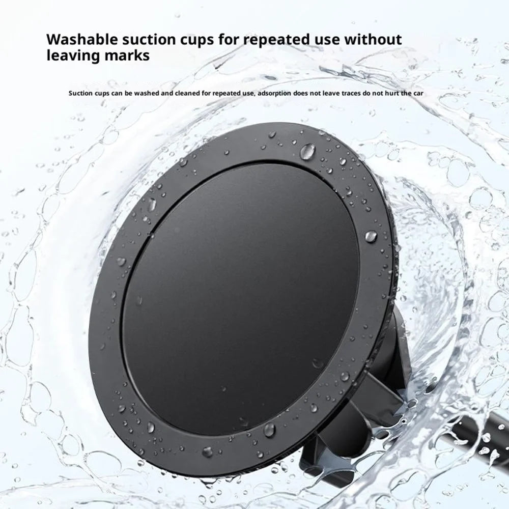 YESIDO C323 15W Wireless Charging Long Arm Magnetic Phone Holder with Suction Cup Base for Car Dashboard Windshield - Black - 7