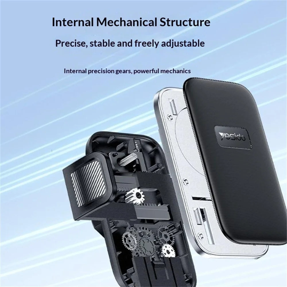 YESIDO C283 Vacuum Suction Cup Phone Holder One Touch Clamp 360 Degrees Rotating Car Mount Stand for Dashboard Windshield - Black - 5