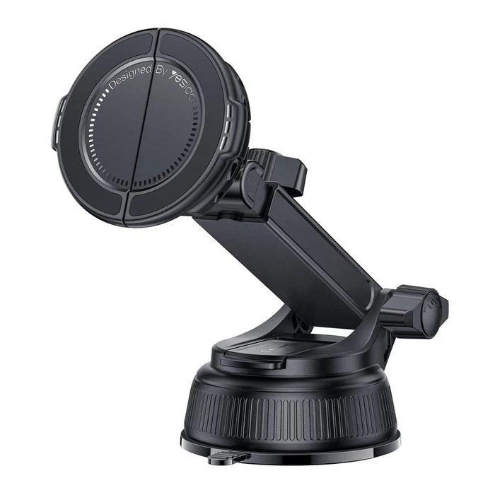 YESIDO C280 2-in-1 Suction Cup Car Phone Mount Compatible with MagSafe Magnetic 360 Degrees Rotating Holder for Dashboard Windshield - Black - 1
