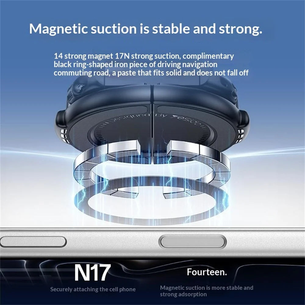 YESIDO C280 2-in-1 Suction Cup Car Phone Mount Compatible with MagSafe Magnetic 360 Degrees Rotating Holder for Dashboard Windshield - Black - 3