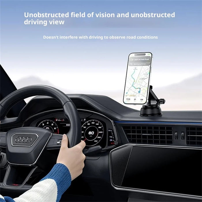 YESIDO C280 2-in-1 Suction Cup Car Phone Mount Compatible with MagSafe Magnetic 360 Degrees Rotating Holder for Dashboard Windshield - Black - 5