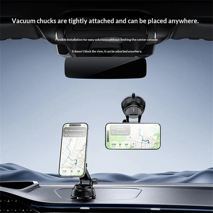 YESIDO C276 Magnetic Car Phone Holder Mount 360 Degrees Rotating Suction Cup Phone Stand for Windshield Dashboard - Black - 5