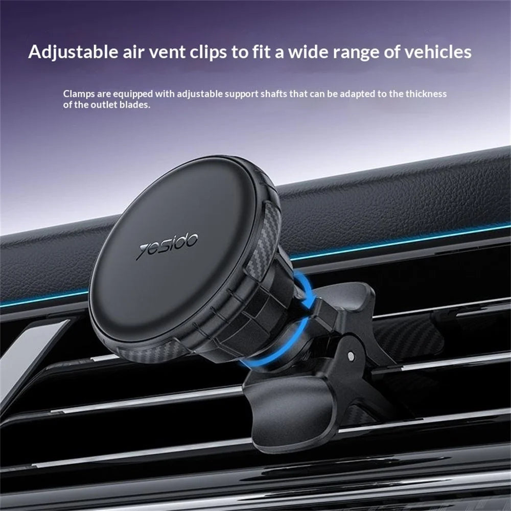 YESIDO C234 Car Air Vent Magnetic Phone Mount Hawkbill Inverted Clip 360 Degrees Rotation Phone Holder - Black - 4