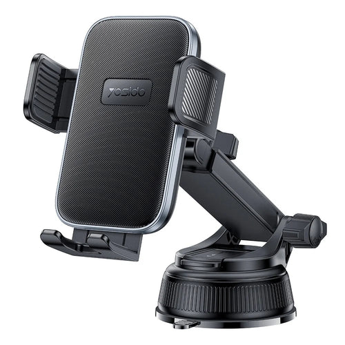 YESIDO C278 Suction Cup Car Phone Holder 360 Degree Rotating Ball One Hand Operation Telescopic Arm Mount for Dashboard - 1