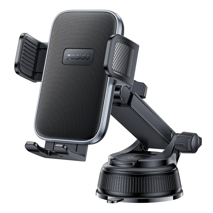 YESIDO C278 Suction Cup Car Phone Holder 360 Degree Rotating Ball One Hand Operation Telescopic Arm Mount for Dashboard - 1