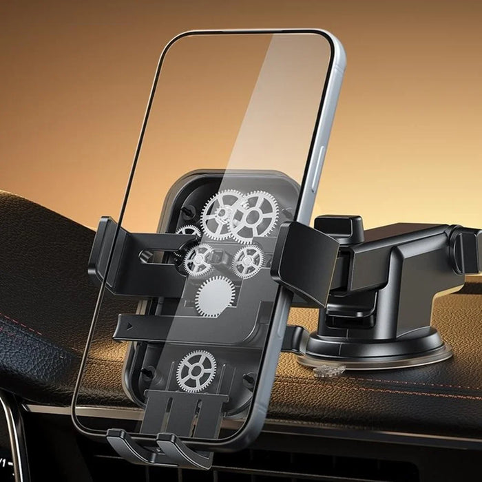 WEKOME WA-S65 Car Mount Holder 360 Degree Rotation Mechanical Suction Cup Dashboard Windshield Phone Stand for 4.7-7.2 Inch Devices - Black - 4